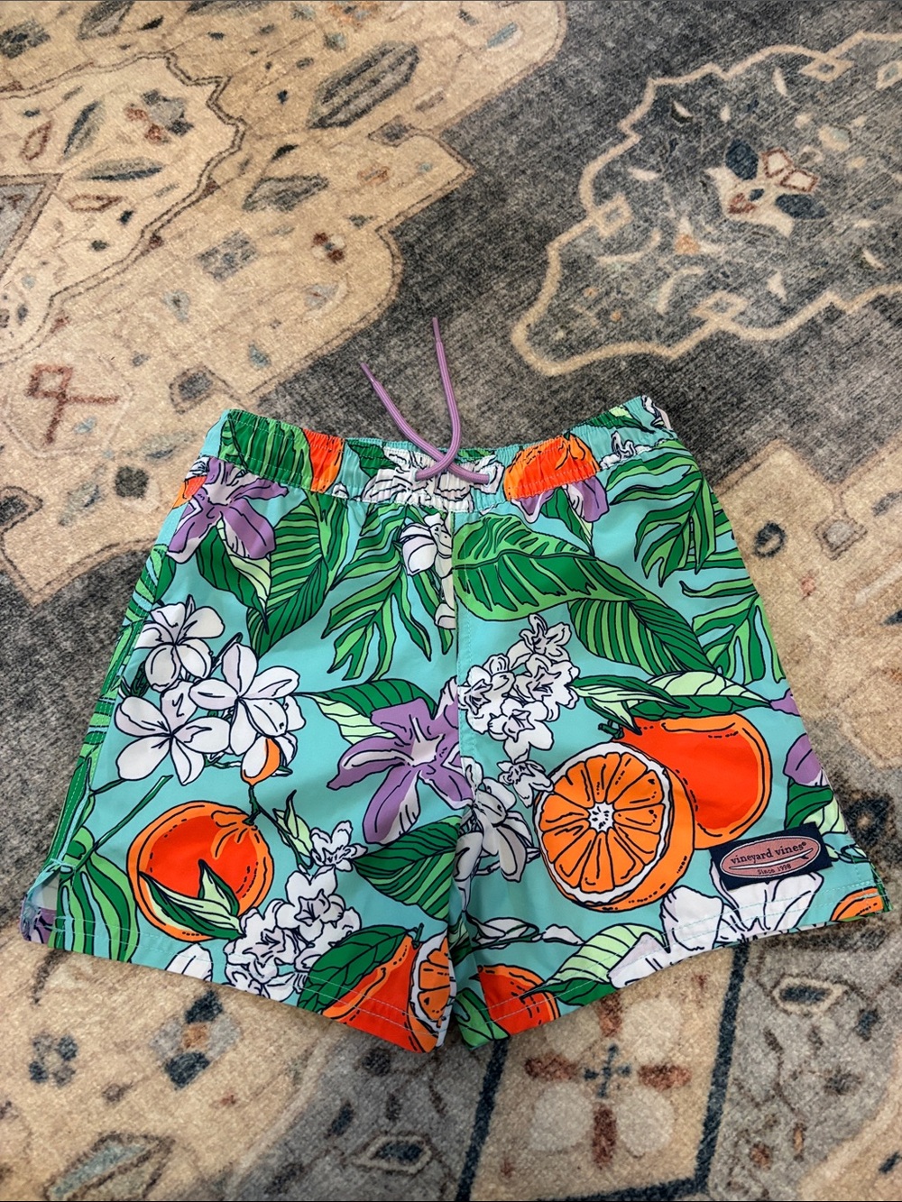 Vineyard Vines boys Swim Shorts, size 7 super cute, bright and like brand new!